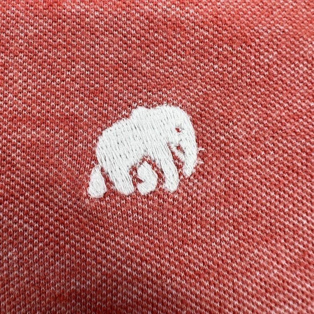 Mens Banana Republic Coral Orange Pique polo Shirt Elephant Logo sz XL